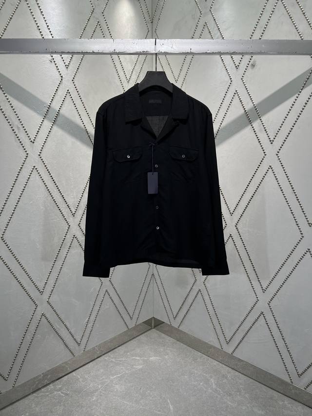普拉达 25Ss新款纯色翻领衬衫长袖 高版本！ 码数：S.M.L.Xl.Xxl.