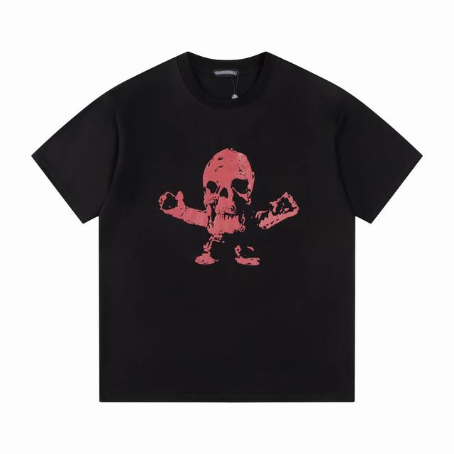 款号T09 克罗心 短袖T恤 男女同款 -采用原版280G100%纯棉面料 柔软舒适 螺纹同缸定染零色差 独家品质区别通货 欢迎对比 -颜色： 黑色 -码数：X