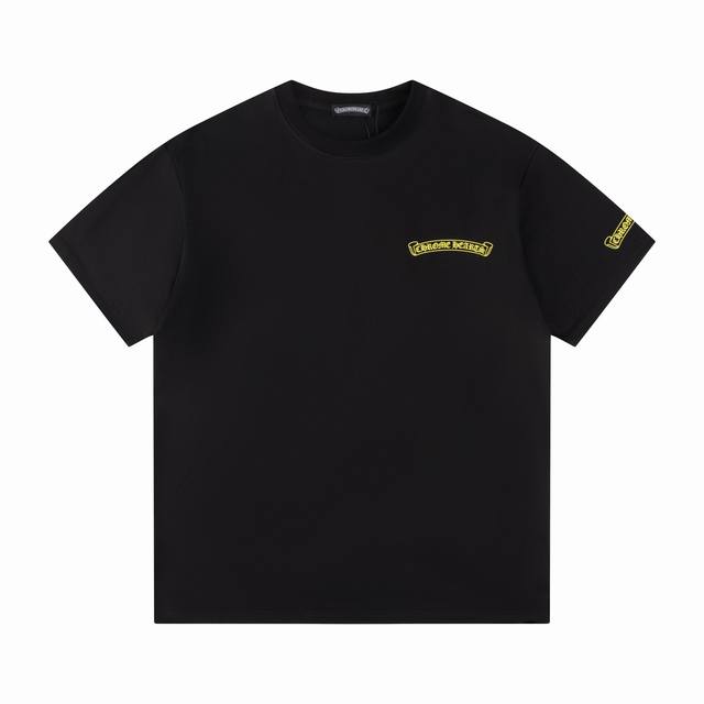 款号T10 克罗心 短袖T恤 男女同款 -采用原版280G100%纯棉面料 柔软舒适 螺纹同缸定染零色差 独家品质区别通货 欢迎对比 -颜色： 黑色 -码数：X