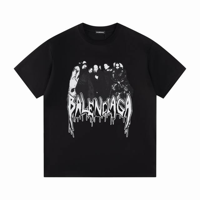 款号T11 巴黎世家 短袖T恤 男女同款 -采用原版280G100%纯棉面料 柔软舒适 螺纹同缸定染零色差 独家品质区别通货 欢迎对比 -颜色：黑色 -码数：X