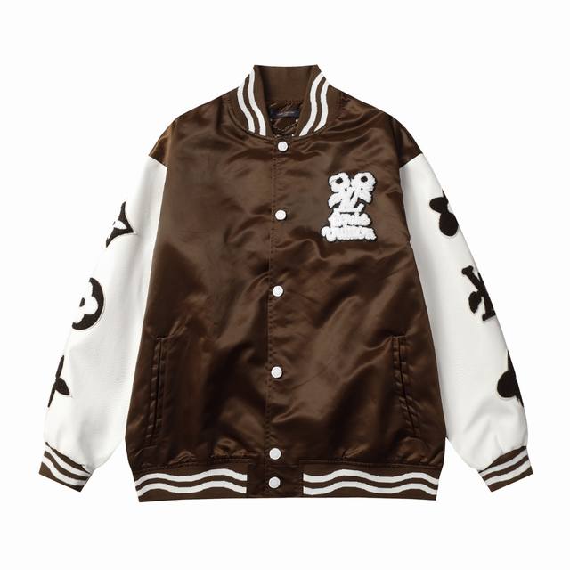b96 Lv 菲董Xtyler.The Creator联名毛巾绣棒球服外套 梭织面料搭配荔枝纹手袖 五金配件齐全 M L Xl Xxl