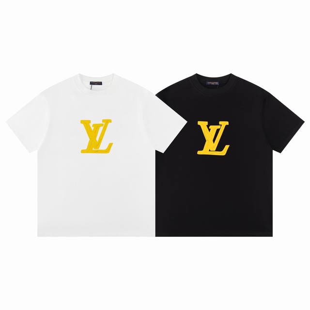 款F13 Lv 顶级高品质 Louis Vuitton 路易威登 凹凸大Logo烫画短袖T恤 三标齐全 采用高克重克重纯棉面料！立体烫图工艺 ，手感非常舒服 O