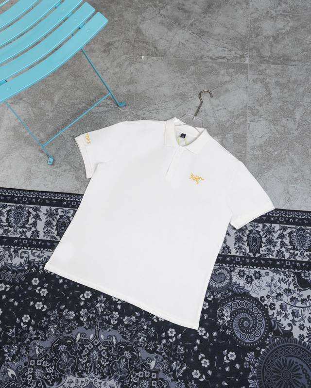 款M328 始祖鸟polo Arc’Teryx 始祖鸟夏新款男士金线刺绣胸口小标短袖T恤 区别市场聚酯纤维 高版本锦纶面料 熟悉的爆款配方！！青岛外贸工厂p出品