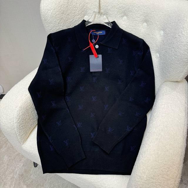 Louis Vuitton路易威登 1V24Fw Monogram提花 羊毛polo衫 参照Yp进行1:1颜色打色 菲董操刀 灵感来源韩国画家park Seo-