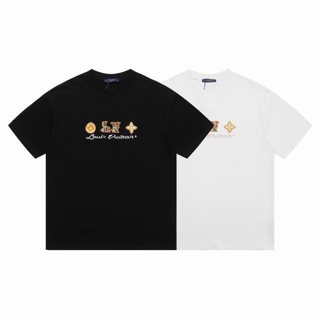 1917# 26支270克双纱棉面料 美式字母斜纹布料贴布绣花 尺码S M L Xl