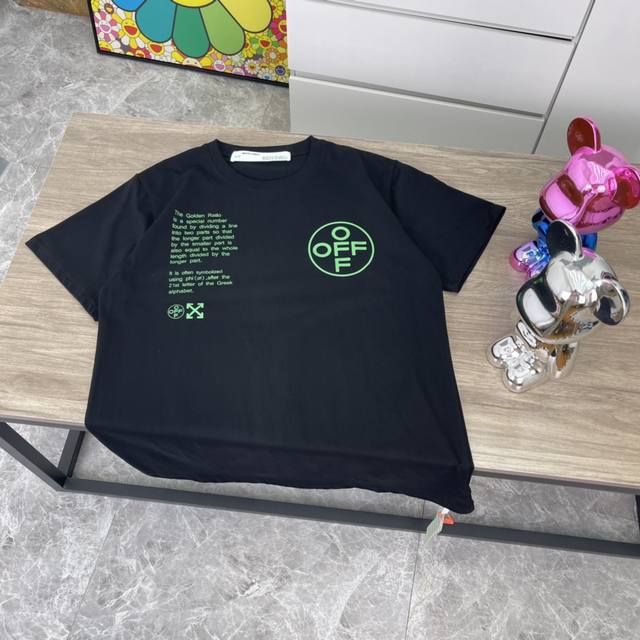 顶级版本上新 O22# -Off White 线条荧光绿色箭头印花经典短袖T恤 男女同款 明星同款- 美国设计师 Virgil Abloh 以年轻世代的流行文化