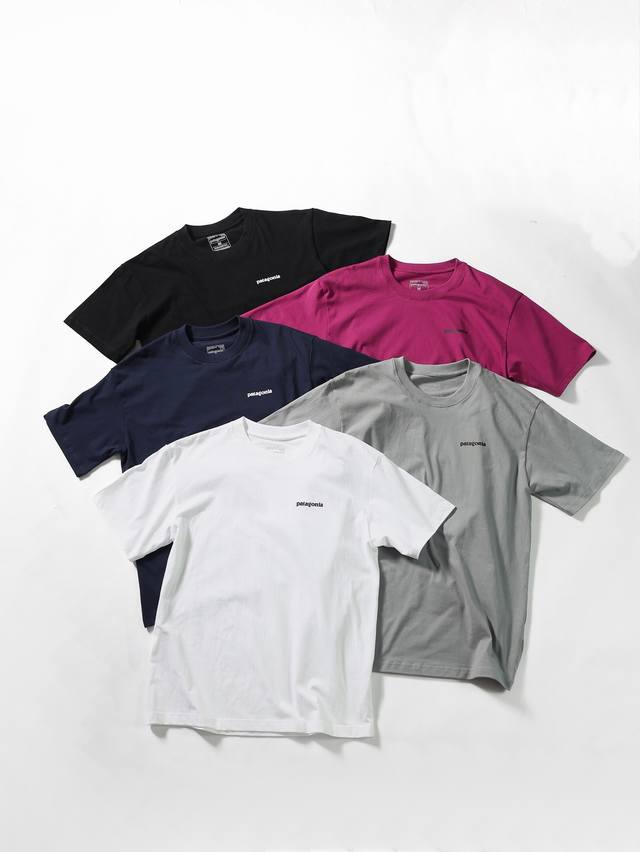上新 款号: 268# patagonia巴塔哥尼亚经典款系列Organic T-Shirt 男女同款Logo印花短袖Tee -260G有机环保棉，胸口后幅大面