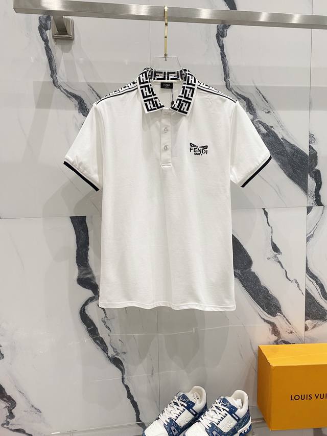 Fendi 芬迪 翻领polo衫 Ff字母织带 刺绣眼睛Logo标识 官方同步 商务首选 时尚个性 百搭潮流 纯原品质 原版面料 吊牌 领标 水洗麦 三标齐全