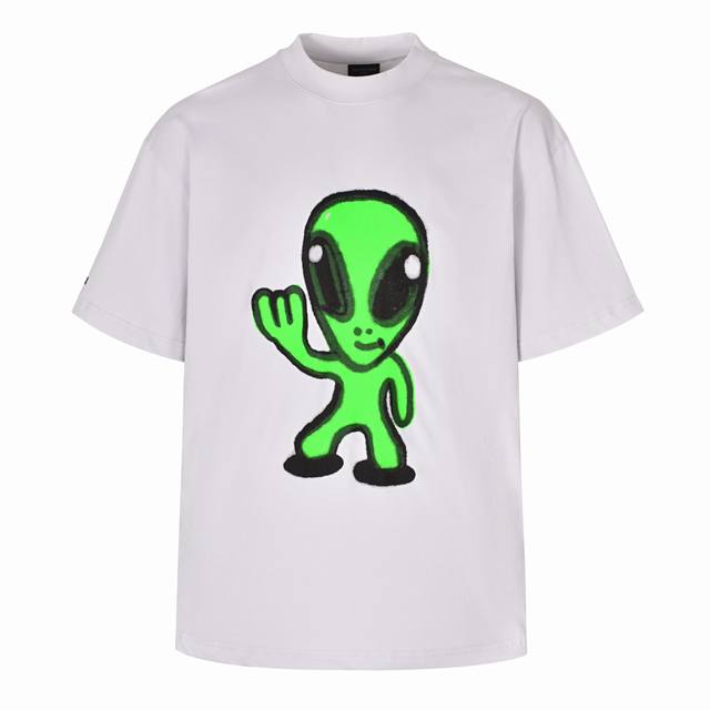 独家供应 Blcg 溶解笑脸外星人短袖 原版5,460购入开发，26支280G紧密双纱面料，采用进口椭圆机印花 每一个印花对位整齐 无毛边 前后幅台板手工印花