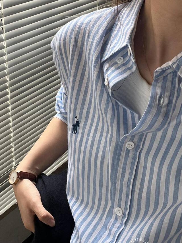 2249# Ralph Lauren拉夫劳伦 纯棉条纹衬衫 小马标刺绣 M 85-105斤 L 105-125斤 Xl 125-145斤 2Xl 145-165