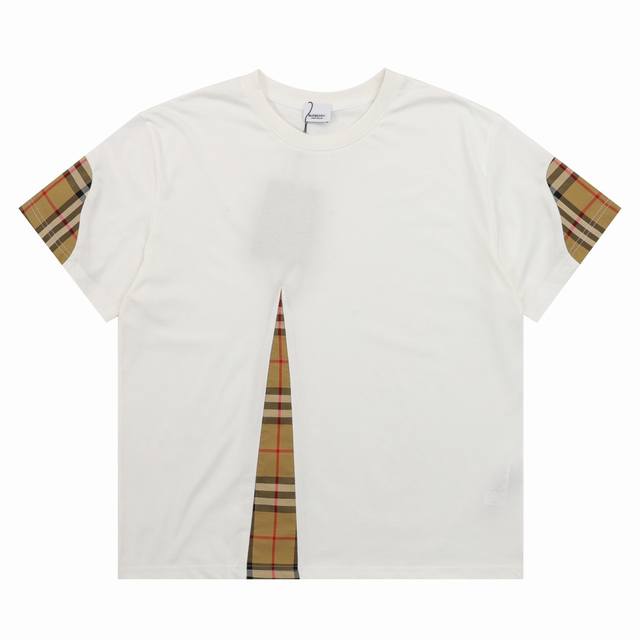 Burberry 巴宝莉 格纹拼接短袖T恤 Size：S-L