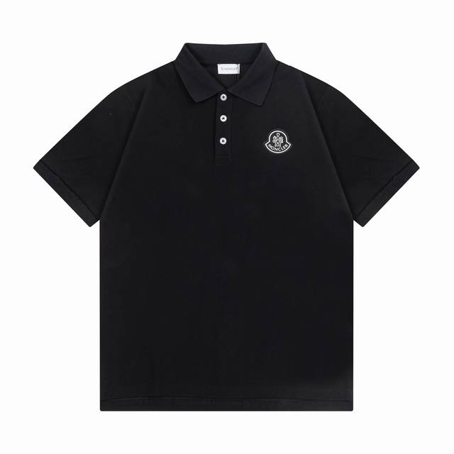Moncler 蒙口 2025新款 轻奢主义 徽章绒面标Logo 刺绣包边 男女同款 休闲polo衫 定制珠地面料 高周波工艺Logo 领标吊牌主唛三标齐全 颜