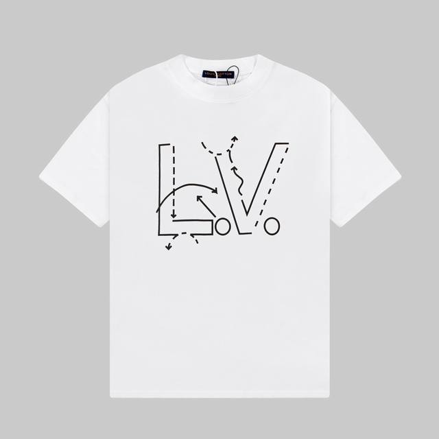 Lv Louis Vuitton 路易威登 Logo印花字母短袖T恤 定制260克同缸染面料 手感非常舒服 春夏最新砖柜同步 Os落肩版型 时尚又个性 超级百搭