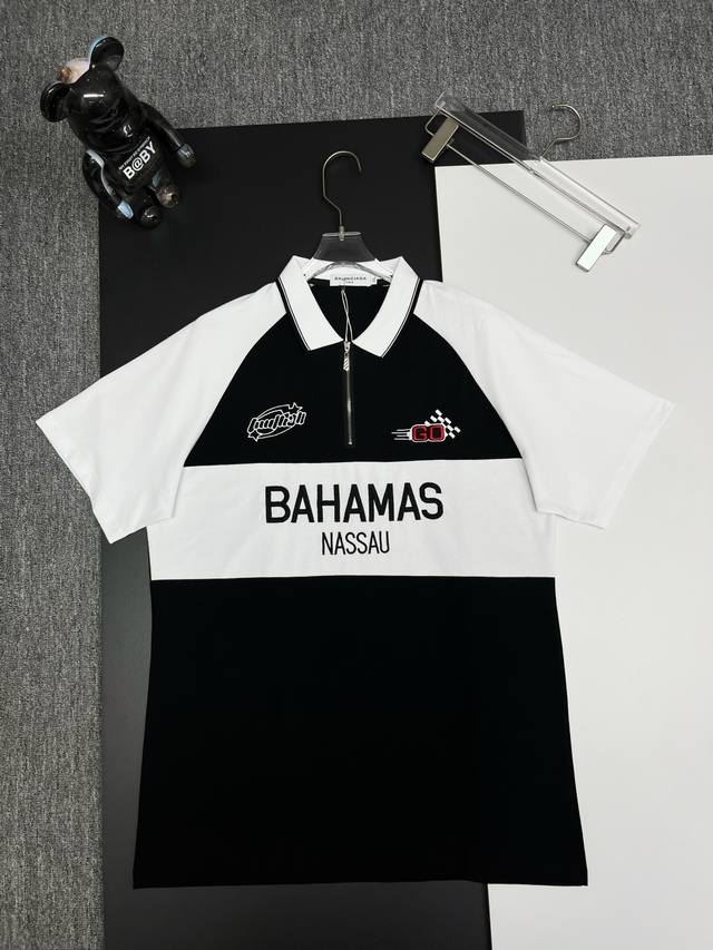 Balenciaga 巴黎世家 刺绣新款拉链polo衫 原版面料 官方同款 采用210克丝光珠地棉，定制 同缸染面料 手感非常舒服爽滑 版型挺阔有型 一线品牌代