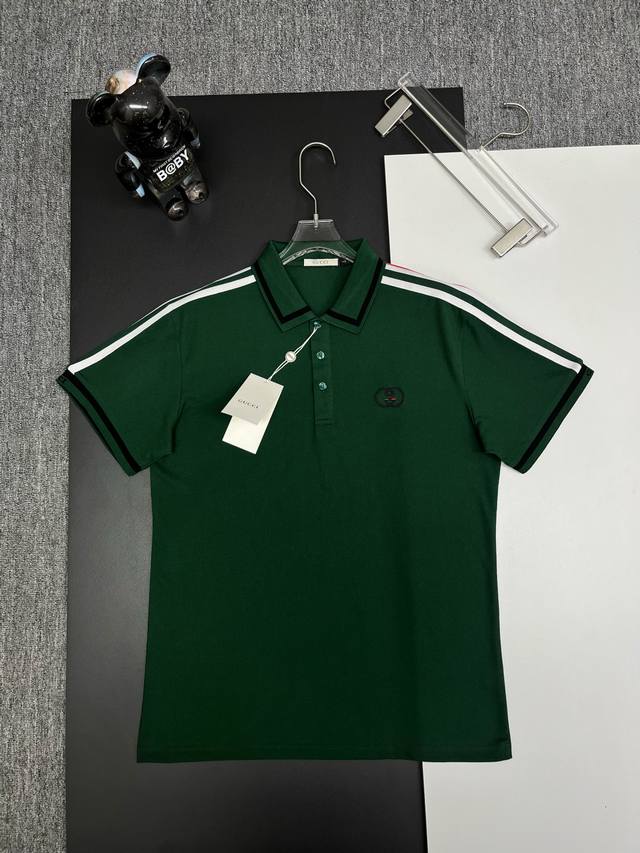 GuccⅠ 古驰 刺绣新款polo衫 原版面料 原版订制辅料 官方同款 采用210克丝光珠地棉，定制 同缸染面料 手感非常舒服爽滑 版型挺阔有型 一线品牌代工厂