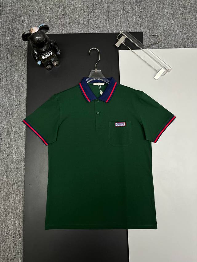 GuccⅠ 古驰 字母刺绣新款polo衫 原版面料 原版订制辅料 官方同款 采用210克丝光珠地棉，定制 同缸染面料 手感非常舒服爽滑 版型挺阔有型 一线品牌代