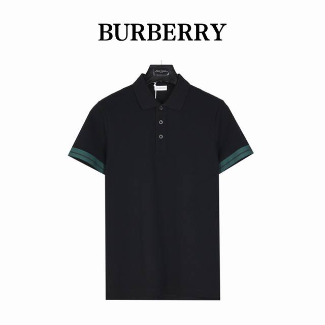 Burberry 巴宝莉 24Ss战马撞色线反袖口印花短袖polo衫 原版5600购入，原版订织定染330G 蜂窝珠地布料，门禁处垫薄海绵，绣花线走两道，还原原