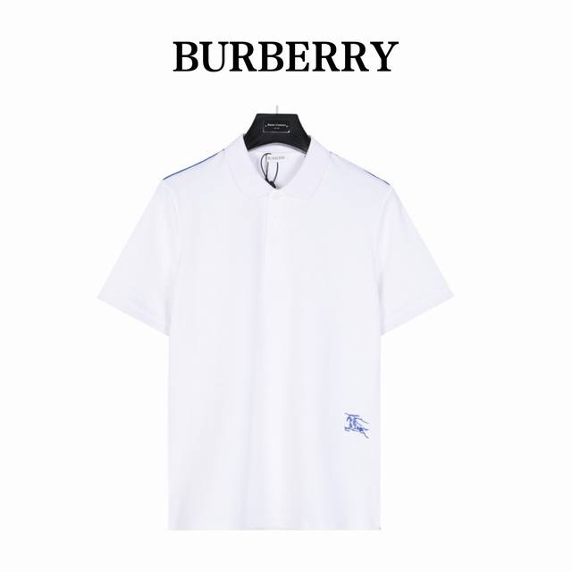 Burberry 巴宝莉 侧边线条下摆战马polo短袖 采用100%棉双面珠地面料，拆解纱线分析，订织蜂窝四角网眼胚布，衣领为双系统提花定织扁机制成，有弹性，不