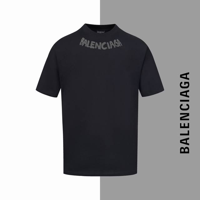 款号#Z42 巴黎项链字母发泡圆领短袖 Balenciaga官网一致款式 面料：32支双纱280克纯棉面料 同缸同色织染螺纹 颜色一致 工艺：进口机器发泡直喷工