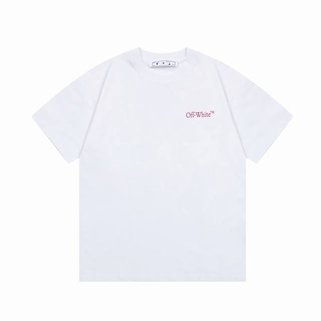 隔天到 Off-White 相机~对焦字母大Logo印花 原版面料 官方同款 短袖T恤 定制 260克同缸染面料 手感非常舒服 春夏最新版本 颜色: 白色 尺码