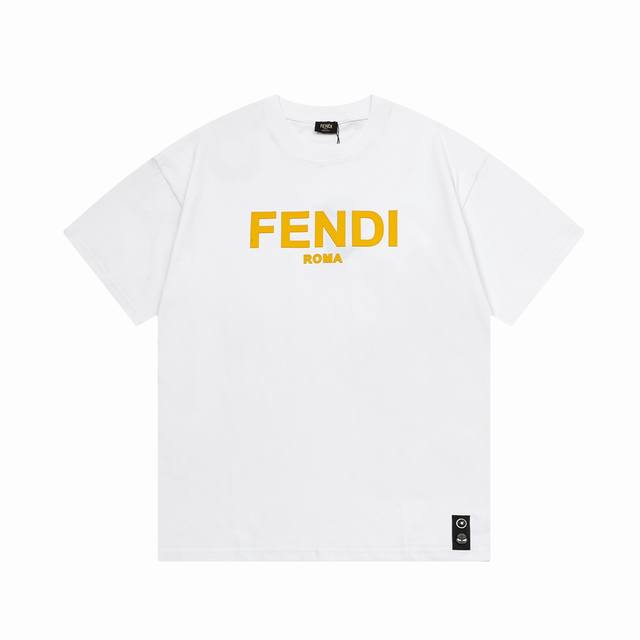 隔天到 Fendi 芬迪 双Ff 字母印花压花 Logo标识精致升级 原版面料 官方同款 短袖T恤 定制260克同缸染面料 手感非常舒服 春夏最新版本 颜色: