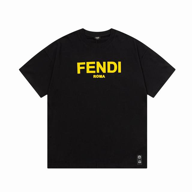 隔天到 Fendi 芬迪 双Ff 字母印花压花 Logo标识精致升级 原版面料 官方同款 短袖T恤 定制260克同缸染面料 手感非常舒服 春夏最新版本 颜色:
