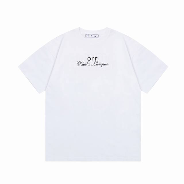 隔天到 Off-White 英文字母签名～Logo印花 原版面料 官方同款 短袖T恤 定制 260克同缸染面料 手感非常舒服 春夏最新版本 颜色: 白色 尺码：