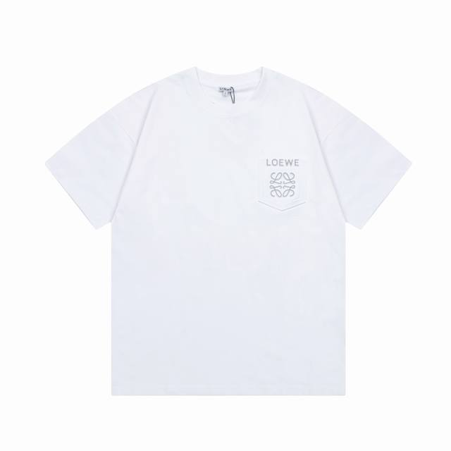 隔天到 Loewe 罗意威 3M立体字母凹凸压印 Logo精致升级 原版面料 官方同款 短袖T恤 定制260克同缸染面料 手感非常舒服 春夏最新版本 颜色: 白