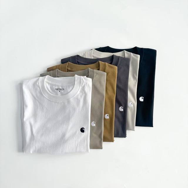 9028 白底图 Carhartt Wip 卡哈特 经典刺绣Logo圆领短袖T恤 面料：16支纯棉潮牌双纱260克 码数：S M L Xl 颜色：黑 白 深灰