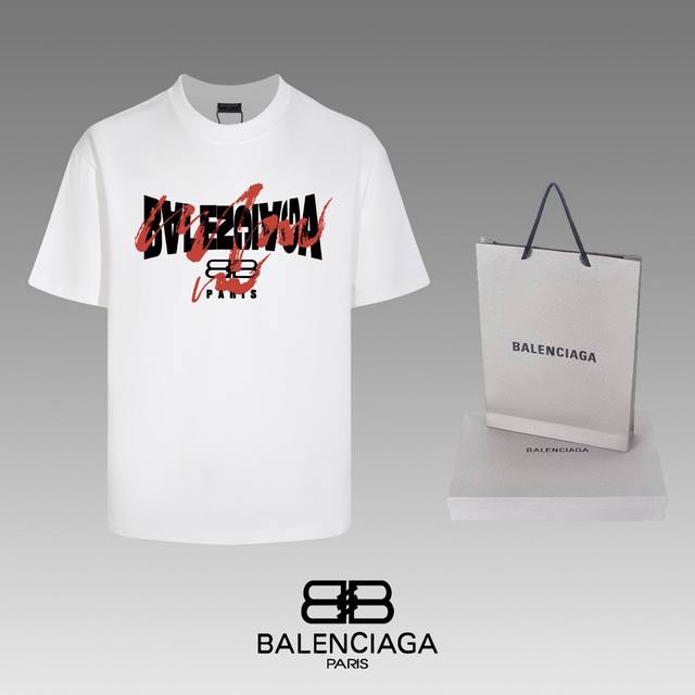 顶级代工品质 Balenciaga 巴黎世家 24Ss 经典T恤短袖 不需要所谓烂大街的华丽文案 主打品质 面料经过2次高温缩水固色 不变形不缩水不起球 -正确