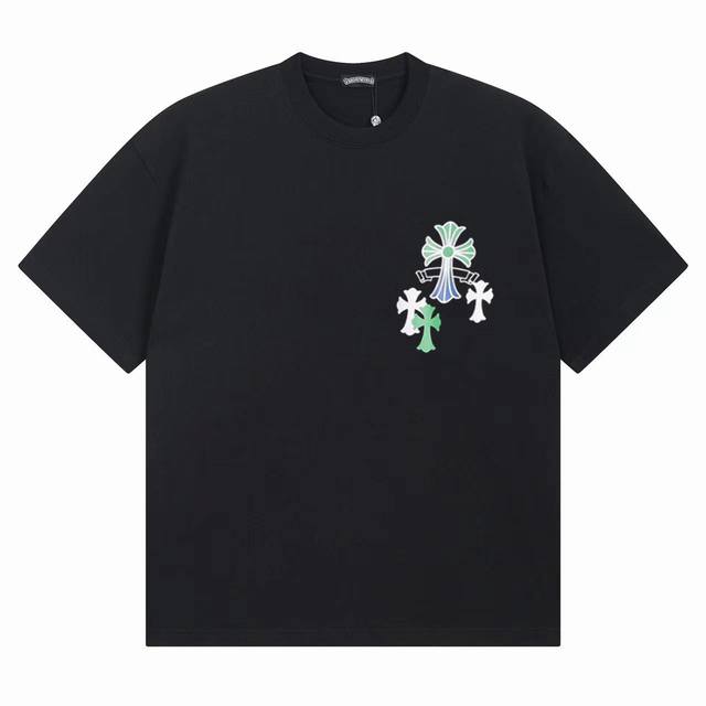 款号Ys32 夏季新款Ch印花十字架高端短袖T恤百搭情侣 采用250克双纱纯棉面料 .高克重。1：1版型。官网同步黑白两色S-Xl