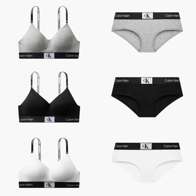 套 款号Ys02 贴身衣物非质量问题不退不换 Calvin Klein新款Ck96系列新款方块标Logo一体软杯无钢圈运动背心套装 尺码：S M L 颜色：黑色