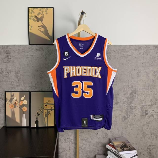 款号S0035 挂拍图 独家新款 Nike Nba凯文杜兰特35号球衣 太阳队新款立体字母复古杜兰特球衣 字母和英文采用高品质密锈 领口采用圆领设计 上身效果超