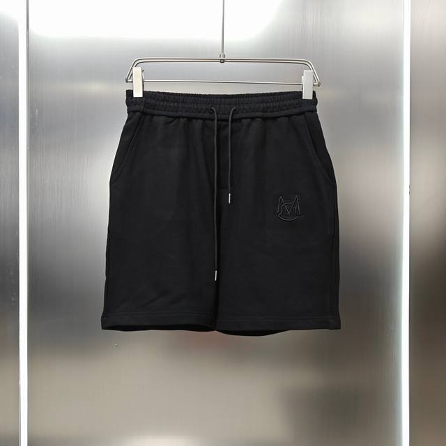蒙口 Moncler 2025春夏新款短裤五分裤！ 定制专属400克重毛圈布纯棉面料 立体绣刺绣Logo工艺设计 颜色：黑色 尺码：S-2Xl