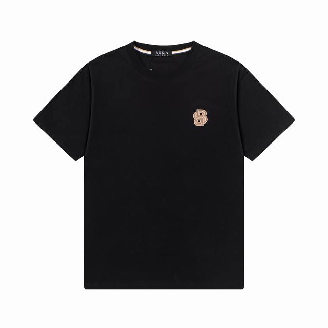 高版本 25Ss 新款 Boss专柜同款 70支双丝光棉 双B刺绣短袖T恤 1:1官网同步 码数：M一3Xl 颜色：红色 黑色