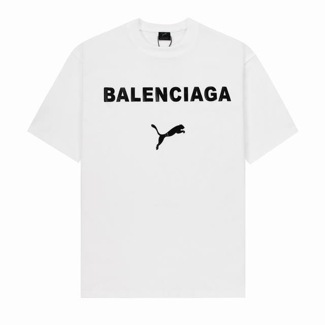 品牌： Balenciaga puma 面料：100%棉 码数: Xs. S. M． L. 颜色：黑色. 白色. 工艺：印花+压胶