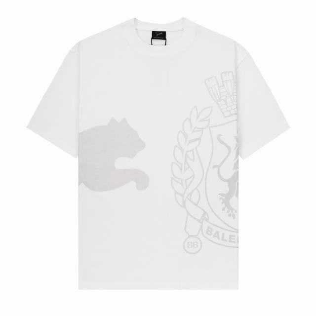 品牌： Balenciaga puma 面料：100%棉 码数: Xs. S. M． L. 颜色：黑色. 白色. 工艺：印花