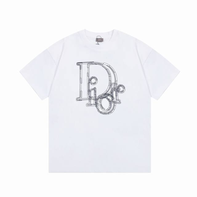 上新款号： D1013 Dior 迪奥 2025Ss印花字母短袖T恤 * 标语字母印花百搭简约圆领短袖T恤男女同款 -面料：260G双纱纯棉短袖，配套320G纯