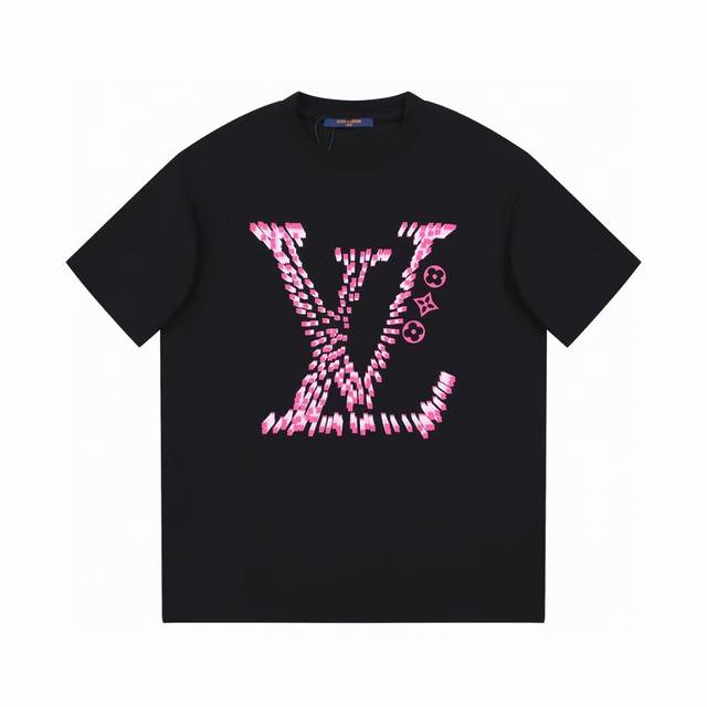 上新款号：B173 Lv 驴家 新款短袖，经典标志Logo 印花 简约百搭，质感满满，前幅工艺印花，260克双纱面料 颜色：黑色 白色 码数：Xs-L