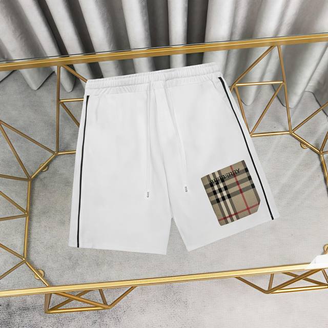 Burberry 巴宝莉皮标纯棉短裤卫裤 1:1对版面料380克毛圈高克重百分百纯棉 提前做过预缩水1×1双纱洗一辈子都不会变形的 男女同款 官网细节 字母Lo