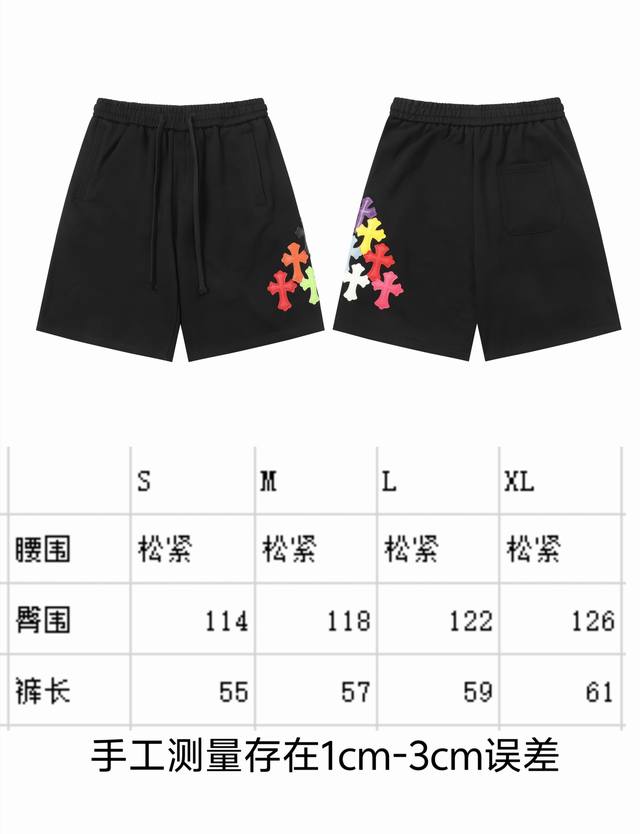 现货 p 2279 新款克罗贴皮刺绣短裤.休闲裤基础简约男女同款潮 颜色:黑色 码数：S M L Xl