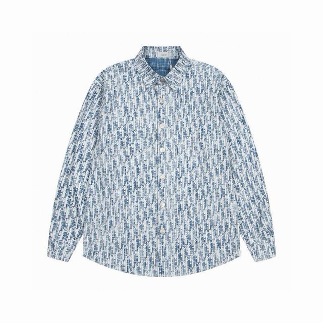 上新： 款号：B006 Dior 迪奥 Cd × Stussy 联名款经典Logo男女同款休闲印花衬衫外套 1面料采用进口印花机器批布满印工艺技术，完美把控，区