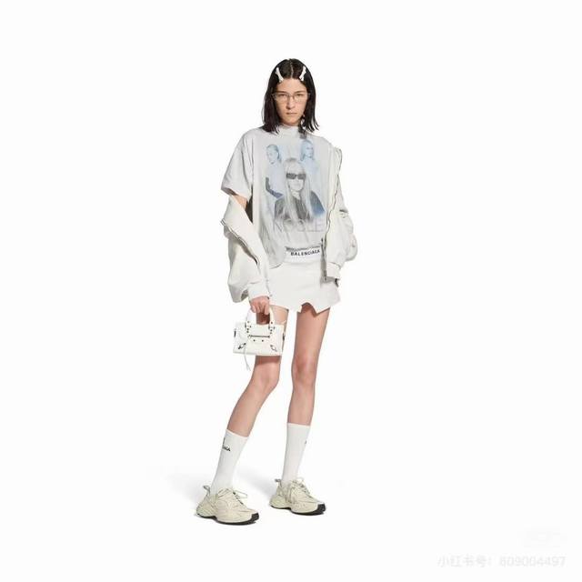 1226# 高版本Balenciaga25夏装新款巴黎世进口康利白墨直喷高清印花短袖T恤.透气印花.宽松版本.男女同款 码数：1.2.3.4