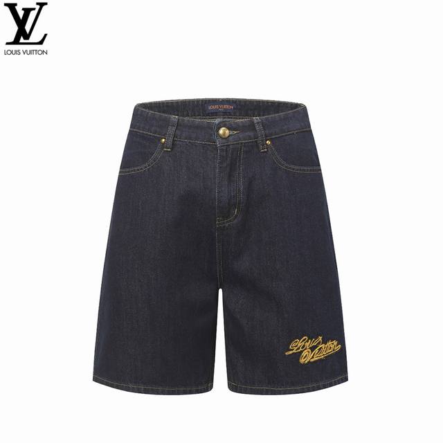 Louis Vuitton 路易威登25Ss麻绳绳索刺绣腾牛仔短裤 本款短袖衬衫以青年布剪裁休闲廓形 正面一个贴袋饰有品牌标识刺绣徽标 后背饰有绳索设计品牌标识
