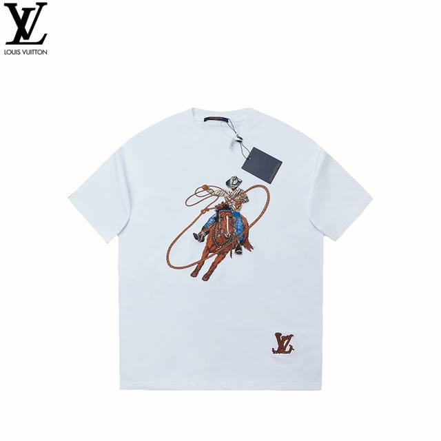 Louis Vuitton 路易威登 2025Ss战马绣花圆领短袖 Louis Vuitton法国路威酩轩集团-Lvmh旗下品牌 著名奢侈品箱包和皮具品牌 百余