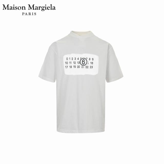 Maison Martin Margiela 马吉拉25Ss 贴布激光印花短袖T恤 采用订色订染毛圈纯棉衣面，250G双股双纱，手感舒适 进口针织针梳棉进行制作