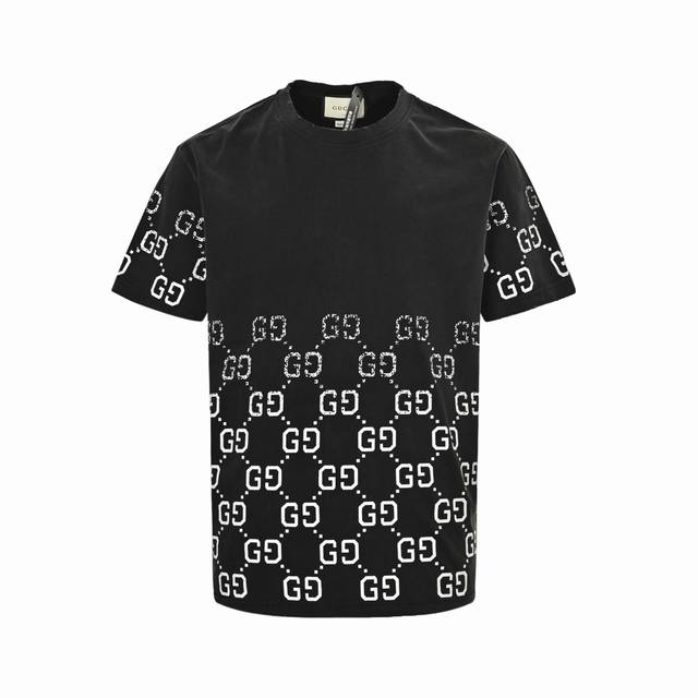 Gucci 古驰 双G印花渐变短袖 情侣街拍的时尚款短Tee，炸街系列 经典再现的双Gg印花Logo设计，一目了然的品p价值直接输出 大Logo的设计款，就是这