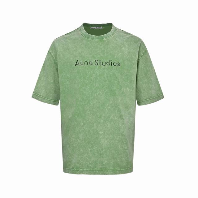 Acne Studios 25Ss 珠子字母短袖 面料是定制定染的32支260G原版双纱棉，胚布经过高盂环保染色，裁大货前还要进行高温环缩水，降低缩水率的同时使