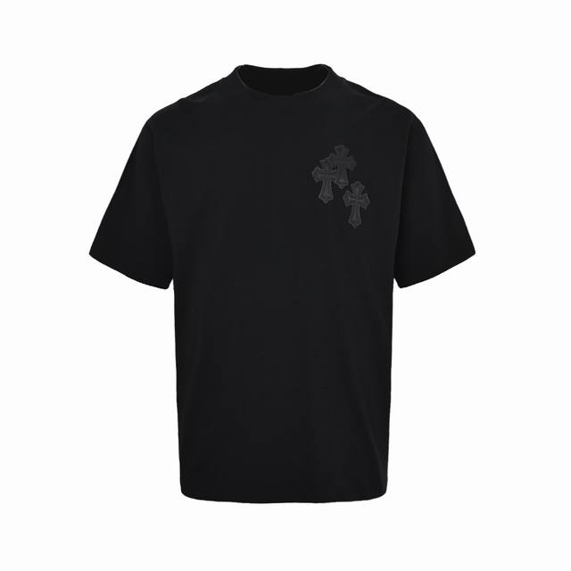 Chrome Hearts 克罗心 串标皮标短袖 采用直喷进口机器印花 五金辅料均开磨定制 正确配置 黑色2025克罗心正品包装 280克定制定染双纱棉 版型大