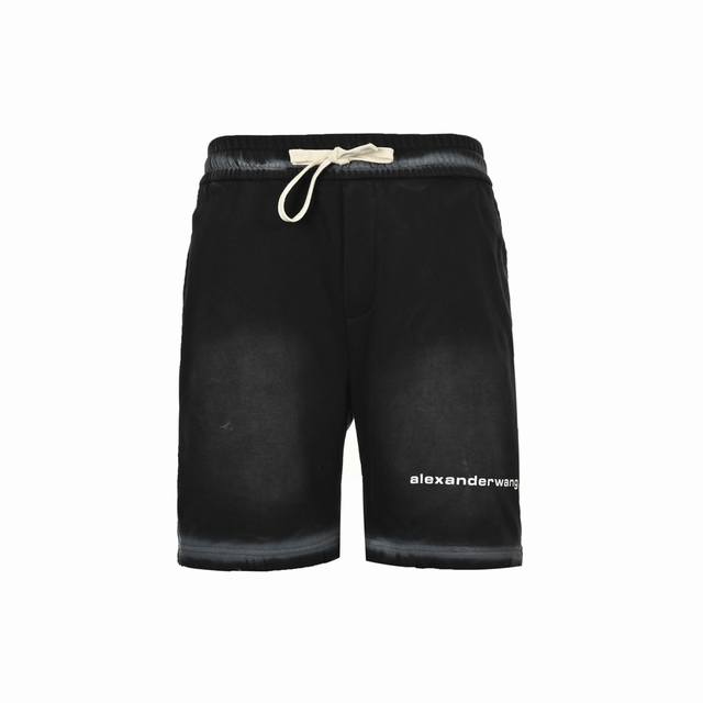Alexander Wang 亚历山大王 24Ss 水洗印花短裤 专柜同步原版国内专柜购入，定织420G纱线，坯布水洗手感、布面、垂感达380G，抽绳独立定染